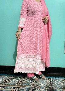 gown with trauser and dupatta