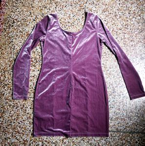 H&amp;M. Purple Velvet Mini Dress