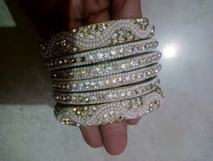 White Bangles Set