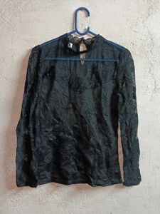 Stylish Ladies Lace Top Layered Black 🖤