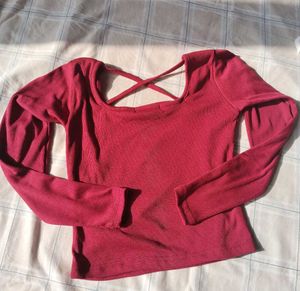Burgundy Long Sleeve Top