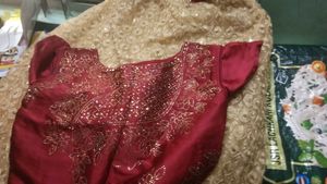 Indo Western Lehenga Golden N Maroon