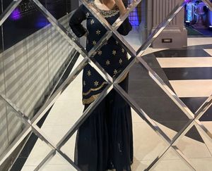 Elegant Black & Gold Embroidered Sharara Suit