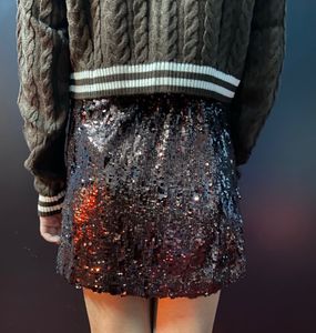 M&amp;S Sequin Brown Mini Skirt