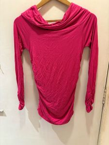 Pink Cowl Neck Top