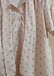 Paisley Print Button-Up Blouse