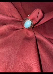 Stylish Silver Plated Men's Ring with Sky Blue Sto