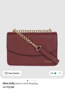 Allen Solly Maroon Solid Sling Bag