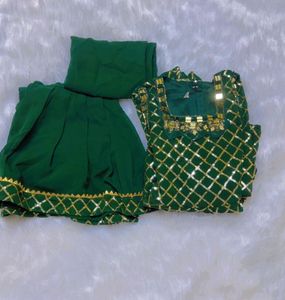 Kids Green & Gold Kurta Set