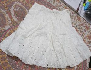 White Embroidered Skirt