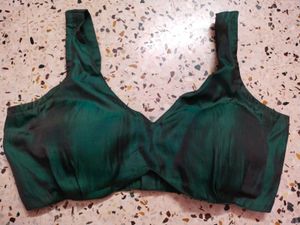 Emerald Green Satin Blouse
