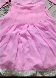 Pink Floral Embroidered Fabric