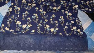 Printresty Floral Lace Trim Top