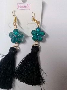 Floral Tassel Drop Earrings