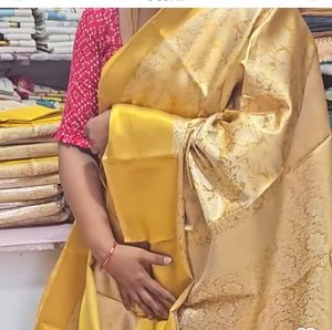 Never Used Elegant Gold Silk Saree