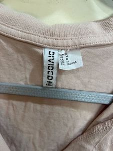 H&amp;M Pink Collared Crop Top