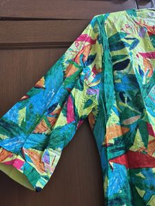 Floral Print Top - Lime Green
