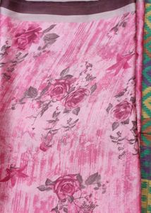 Flowers Print Satin Saree