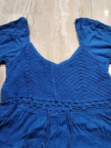 Blue Peasant Blouse