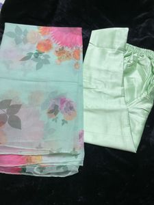 Shiny Silk Dress With Pant and Dupptta