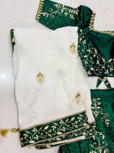 Dark Green Lehenga With Choli And Dupatta