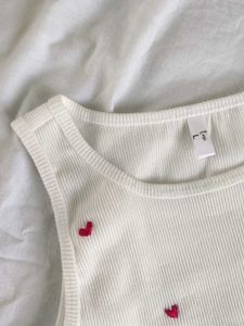 Heart Embroidered Tank Top
