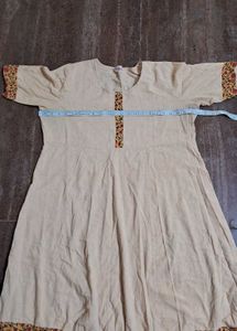 Beige Floral Print Dress