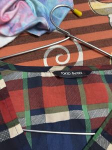 Plaid Wrap style Top