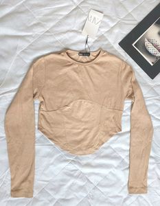 Zara Long Sleeve Crop Top