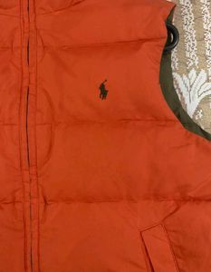 Dual Olive &amp; Tangerine Puffer Vest