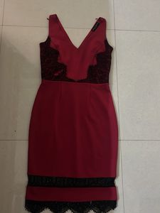 Red Lace Detail Dress