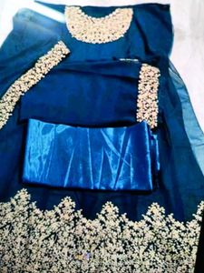 Emerald Green Embroidered Anarkali Gown