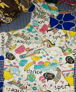 Fun Cartoon Print Crop Hoodie