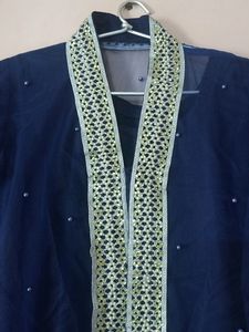 Navy Blue Top With Net Koti