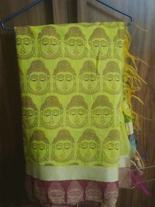 Buddha Print Cotton Saree