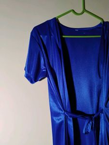 Blue Satin Robe