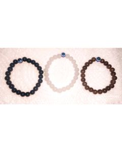 3 Evil Eye Bracelet Combo - Black, White & Brown