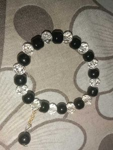 Black &amp; Clear Beaded Bracelet