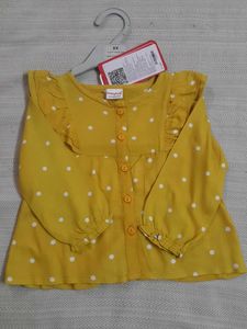 Cute Yellow Polka Dot Top
