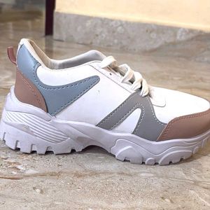 Chunky White Sneakers Shoe - Size Uk 7