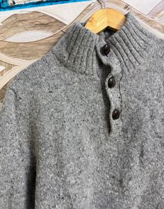 Gray Buttoned Sweater