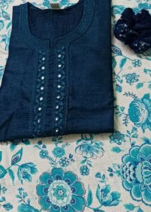 Straight Dark Blue Kurti