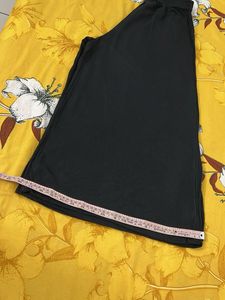 Black Flared Solid Palazzo Pants