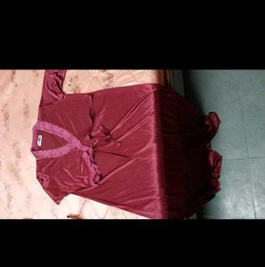 Maroon Satin Chemise