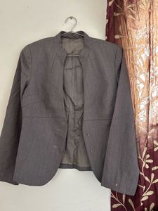 Grey Formal Crop Blazer (Size S)