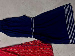 Red Blue Kurta Set Premium 2 Plazo