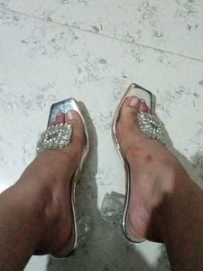 Rhinestone Clear Heels