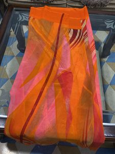 Synthetic sari with blouse material