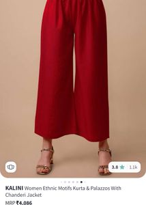 Women&#39;s Red Viscose Printed Ethnic Sets