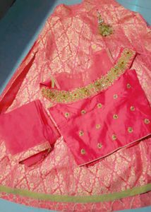 Orange Embroidered Lehenga Choli Set